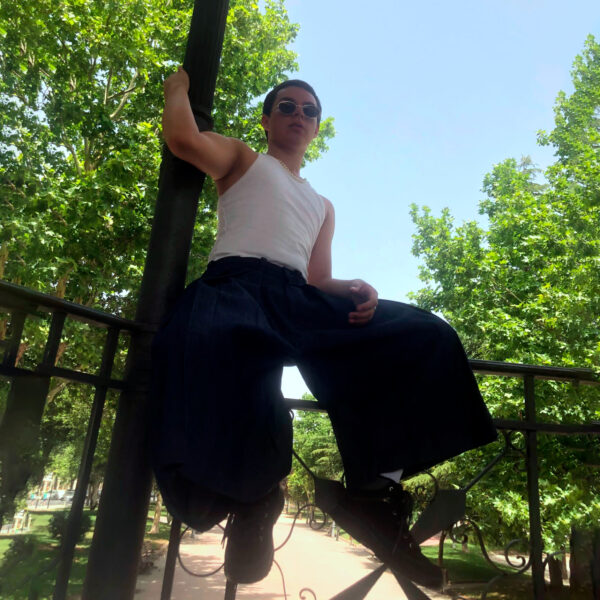 Denim Hakama Trousers M - Image 9