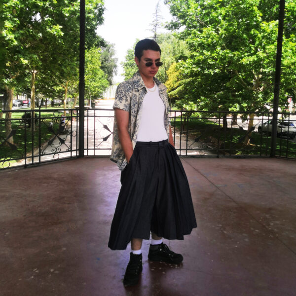 Denim Hakama Trousers M - Image 6